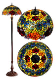 Gorgeous 18 inches wide "Garden Of Roses" Stained Glass Tiffany Floor Lamp Gorgeous 18 inches wide "Garden Of Roses" Stained Glass Tiffany Floor Lamp