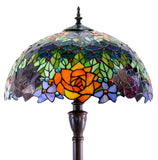 Gorgeous 18 inches wide "Garden Of Roses" Stained Glass Tiffany Floor Lamp Gorgeous 18 inches wide "Garden Of Roses" Stained Glass Tiffany Floor Lamp