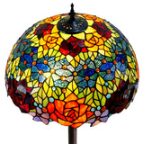 Gorgeous 18 inches wide "Garden Of Roses" Stained Glass Tiffany Floor Lamp Gorgeous 18 inches wide "Garden Of Roses" Stained Glass Tiffany Floor Lamp