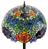 Gorgeous 18 inches wide "Garden Of Roses" Stained Glass Tiffany Floor Lamp Gorgeous 18 inches wide "Garden Of Roses" Stained Glass Tiffany Floor Lamp