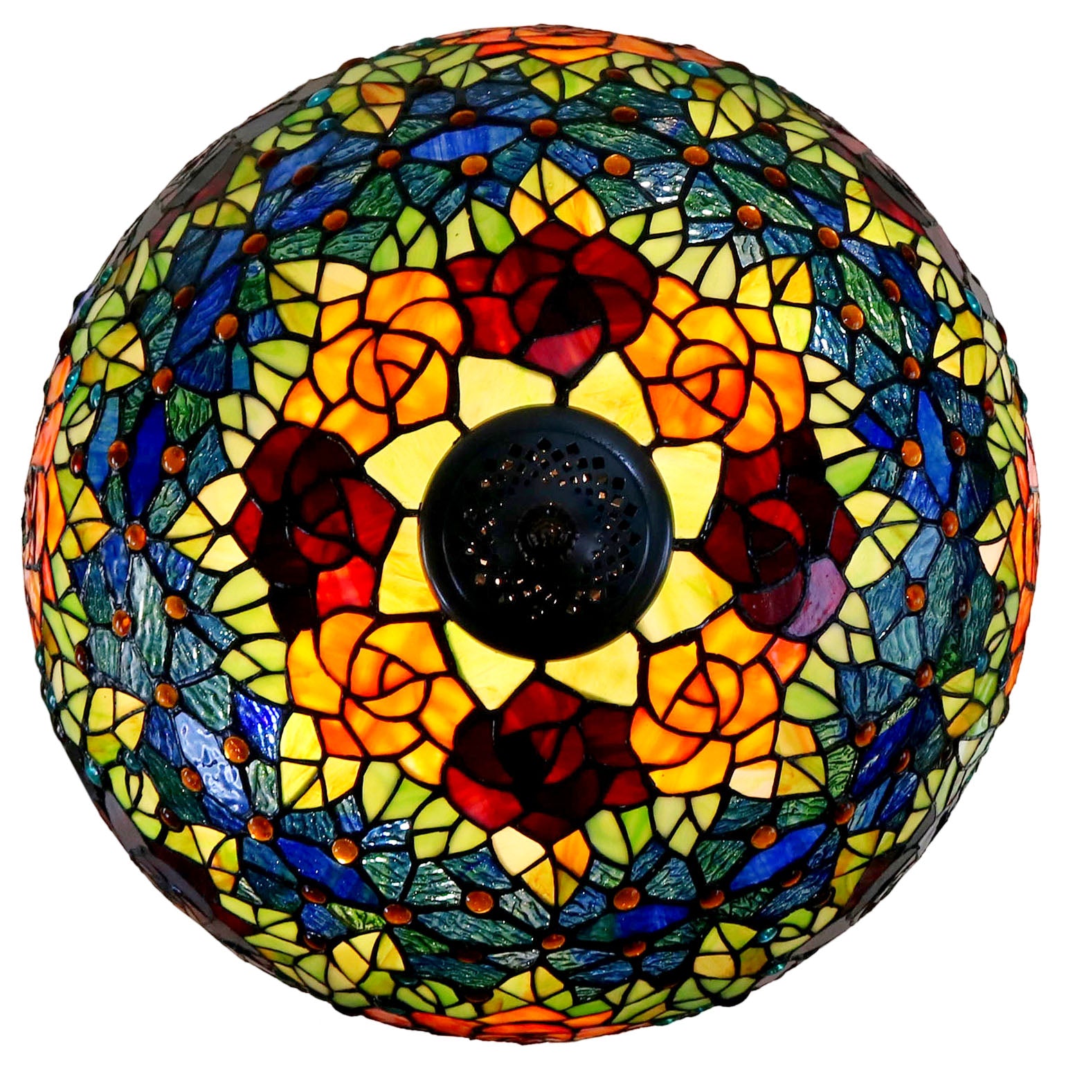 Gorgeous 18 inches wide "Garden Of Roses" Stained Glass Tiffany Floor Lamp Gorgeous 18 inches wide "Garden Of Roses" Stained Glass Tiffany Floor Lamp