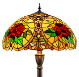Huge 20" Red Camellia Style Leadlight Tiffany Floor Lamp Huge 20" Red Camellia Style Leadlight Tiffany Floor Lamp