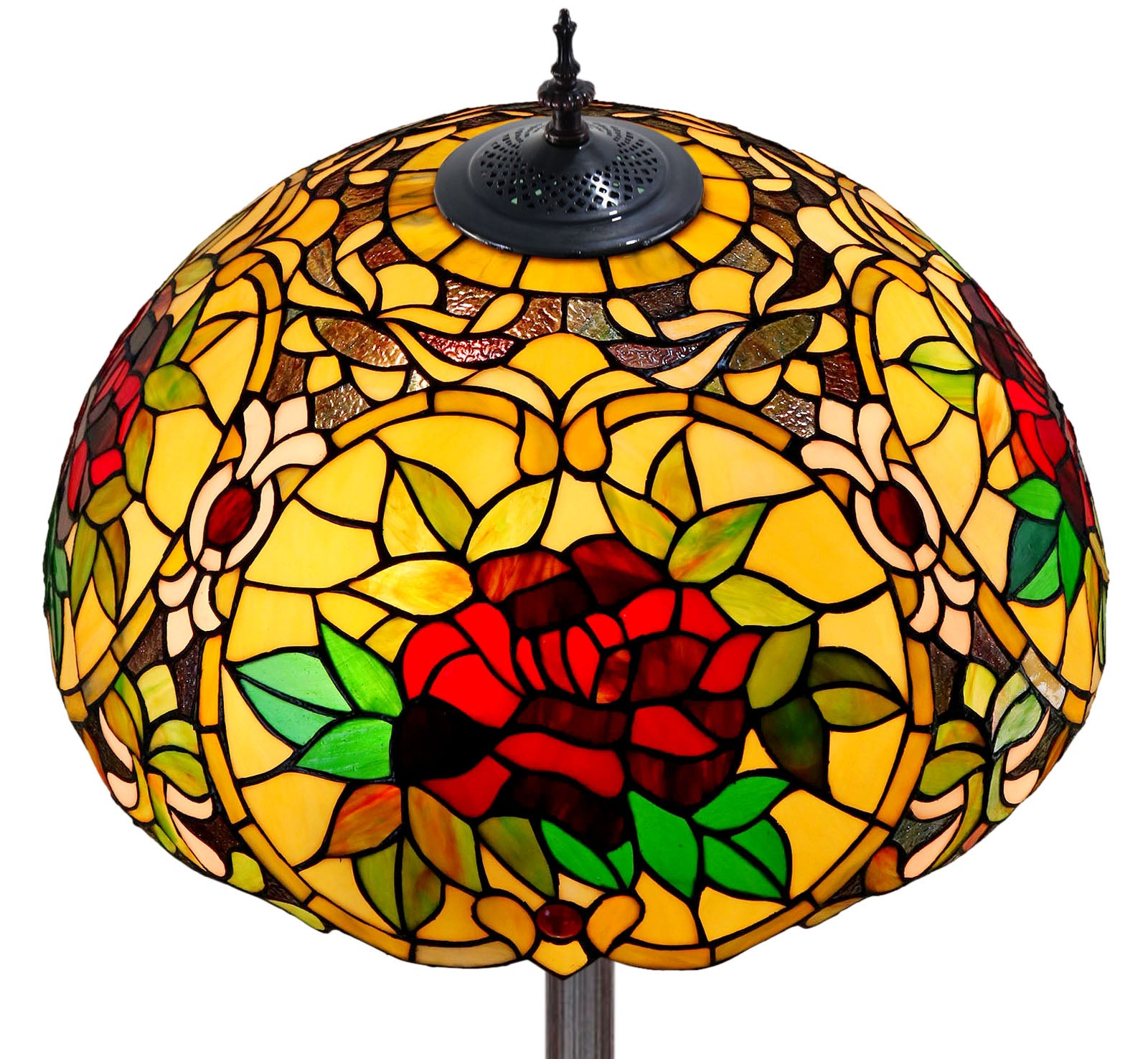 Huge 20" Red Camellia Style Leadlight Tiffany Floor Lamp Huge 20" Red Camellia Style Leadlight Tiffany Floor Lamp