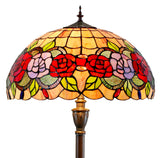 Huge 20" Red Rose Style Leadlight Tiffany Floor Lamp Huge 20" Red Rose Style Leadlight Tiffany Floor Lamp