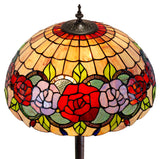 Huge 20" Red Rose Style Leadlight Tiffany Floor Lamp