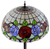Huge 20" Red Rose Style Leadlight Tiffany Floor Lamp Huge 20" Red Rose Style Leadlight Tiffany Floor Lamp