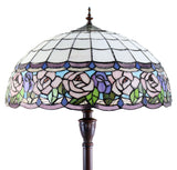 Huge 20" Chandell Rose Tiffany Style Stained Glass Floor Lamp Huge 20" Chandell Rose Tiffany Style Stained Glass Floor Lamp