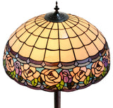 Huge 20" Chandell Rose Tiffany Style Stained Glass Floor Lamp Huge 20" Chandell Rose Tiffany Style Stained Glass Floor Lamp