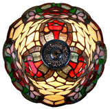 10"  Flower Poppy Tiffany Style Stained Glass Table Lamp 10"  Flower Poppy Tiffany Style Stained Glass Table Lamp