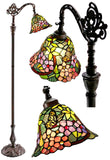 Vivid Buterfly Leadlight Stained Glass Bridge Arm Tiffany  Floor Lamp Vivid Buterfly Leadlight Stained Glass Bridge Arm Tiffany  Floor Lamp