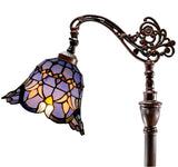 Blue Victorian Leadlight Stained Glass Bridge Arm Tiffany  Floor Lamp Blue Victorian Leadlight Stained Glass Bridge Arm Tiffany  Floor Lamp