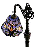 Blue Victorian Leadlight Stained Glass Bridge Arm Tiffany  Floor Lamp Blue Victorian Leadlight Stained Glass Bridge Arm Tiffany  Floor Lamp
