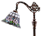 Pink Rose Leadlight Stained Glass Bridge Arm Tiffany  Floor Lamp