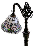Pink Rose Leadlight Stained Glass Bridge Arm Tiffany  Floor Lamp Pink Rose Leadlight Stained Glass Bridge Arm Tiffany  Floor Lamp