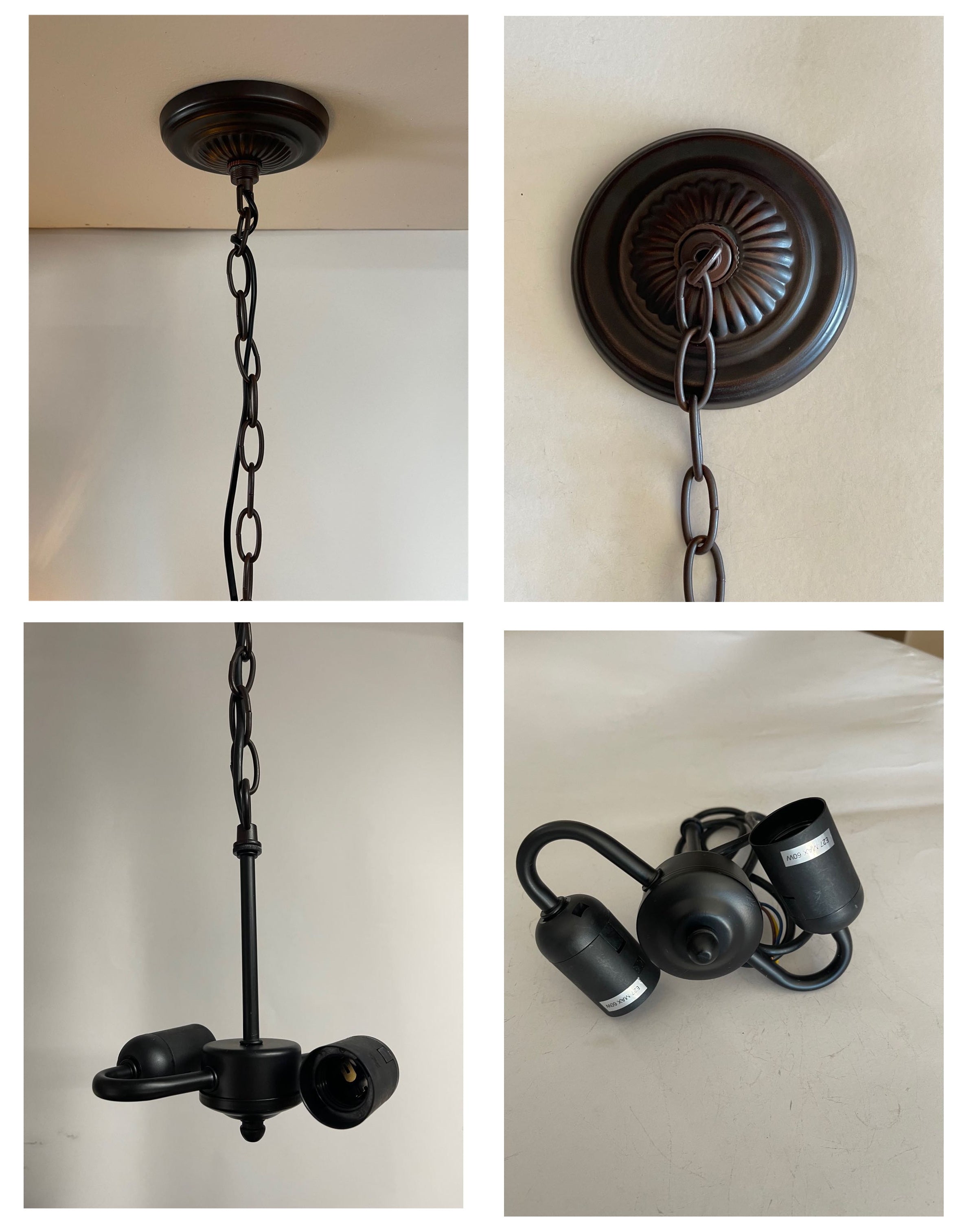 2-Bulb Light Fitting  for 16" -18" Wide Tiffany Pendant lamp shade 2-Bulb Light Fitting  for 16" -18" Wide Tiffany Pendant lamp shade