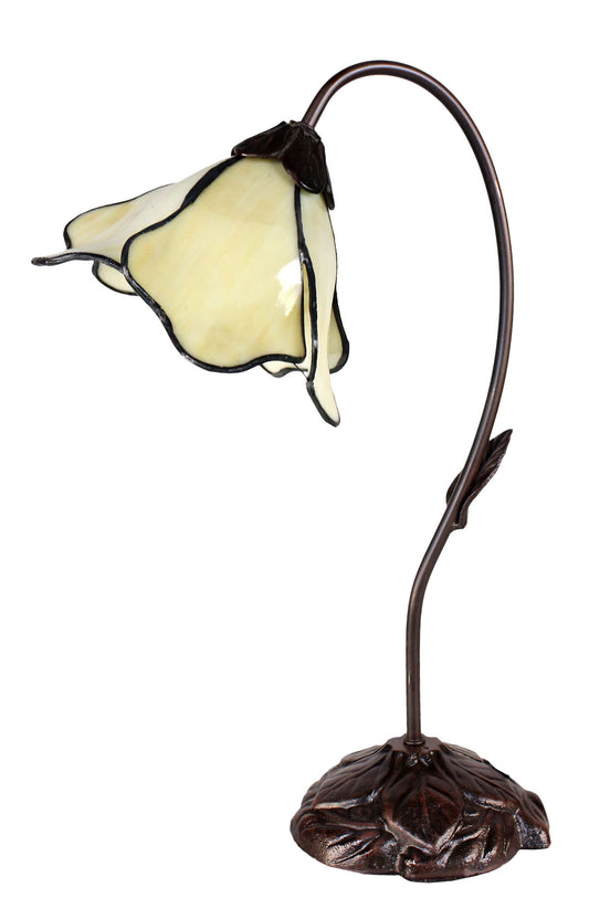 Amazing Flower Ivory Water Lily Style Tiffany Table Lamp