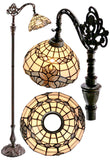 Baroque Style Vienna Leadlight Stained Glass Bridge Arm Tiffany Floor Lamp Baroque Style Vienna Leadlight Stained Glass Bridge Arm Tiffany Floor Lamp