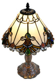 Stunning 12" White Jewel Carousel Tiffany Bedside Lamp Stunning 12" White Jewel Carousel Tiffany Bedside Lamp