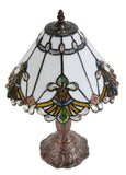 Stunning 12" White Jewel Carousel Tiffany Bedside Lamp Stunning 12" White Jewel Carousel Tiffany Bedside Lamp