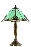 14" Green Jewel Carousel Tiffany Table Bedside Lamp 14" Green Jewel Carousel Tiffany Table Bedside Lamp
