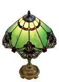 14" Green Jewel Carousel Tiffany Table Bedside Lamp 14" Green Jewel Carousel Tiffany Table Bedside Lamp