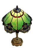 14" Green Jewel Carousel Tiffany Table Bedside Lamp 14" Green Jewel Carousel Tiffany Table Bedside Lamp
