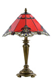 14" Red Jewel Carousel Tiffany Table Bedside Lamp