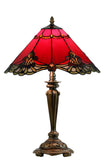 14" Red Jewel Carousel Tiffany Table Bedside Lamp