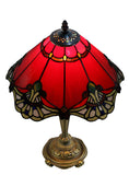 14" Red Jewel Carousel Tiffany Table Bedside Lamp 14" Red Jewel Carousel Tiffany Table Bedside Lamp