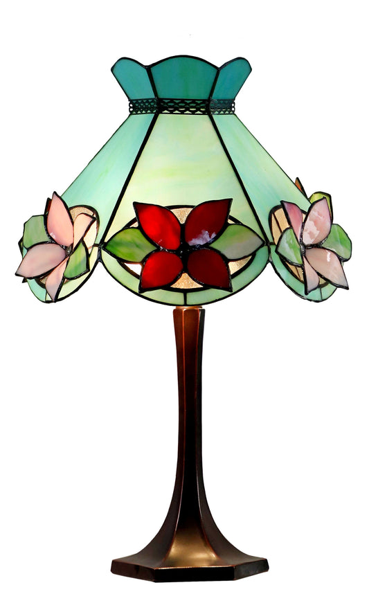 Vintage 14"  Alstroemeria Flower Tiffany Table Lamp