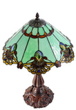 Large 16" Carousel Jadestone Accent Tiffany Lamp Table Lamps-Green Large 16" Carousel Jadestone Accent Tiffany Lamp Table Lamps-Green
