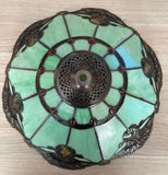 Large 16" Carousel Jadestone Accent Tiffany Lamp Table Lamps-Green Large 16" Carousel Jadestone Accent Tiffany Lamp Table Lamps-Green