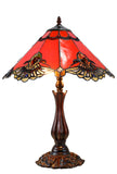 Large 16" Carousel Jadestone Accent Tiffany Lamp Table Lamps-RED Large 16" Carousel Jadestone Accent Tiffany Lamp Table Lamps-RED