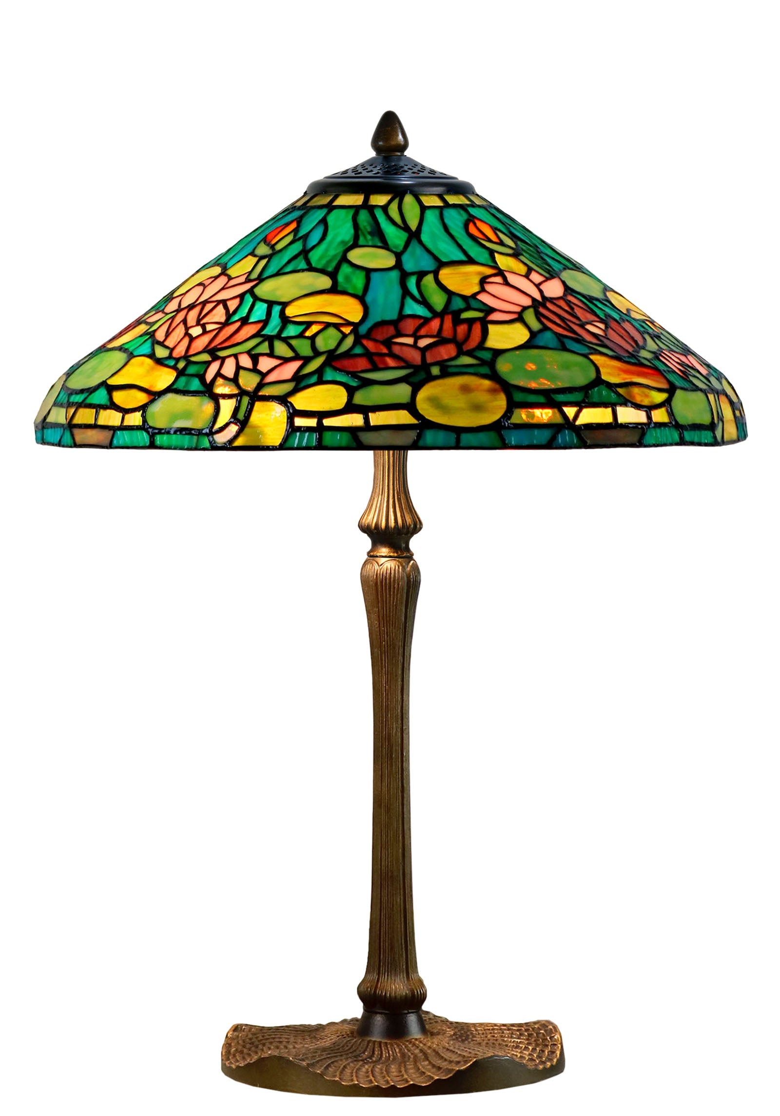 Legend Collection@ Large 16" Pond Lily Stained Glass Tiffany Table Lamp Legend Collection@ Large 16" Pond Lily Stained Glass Tiffany Table Lamp