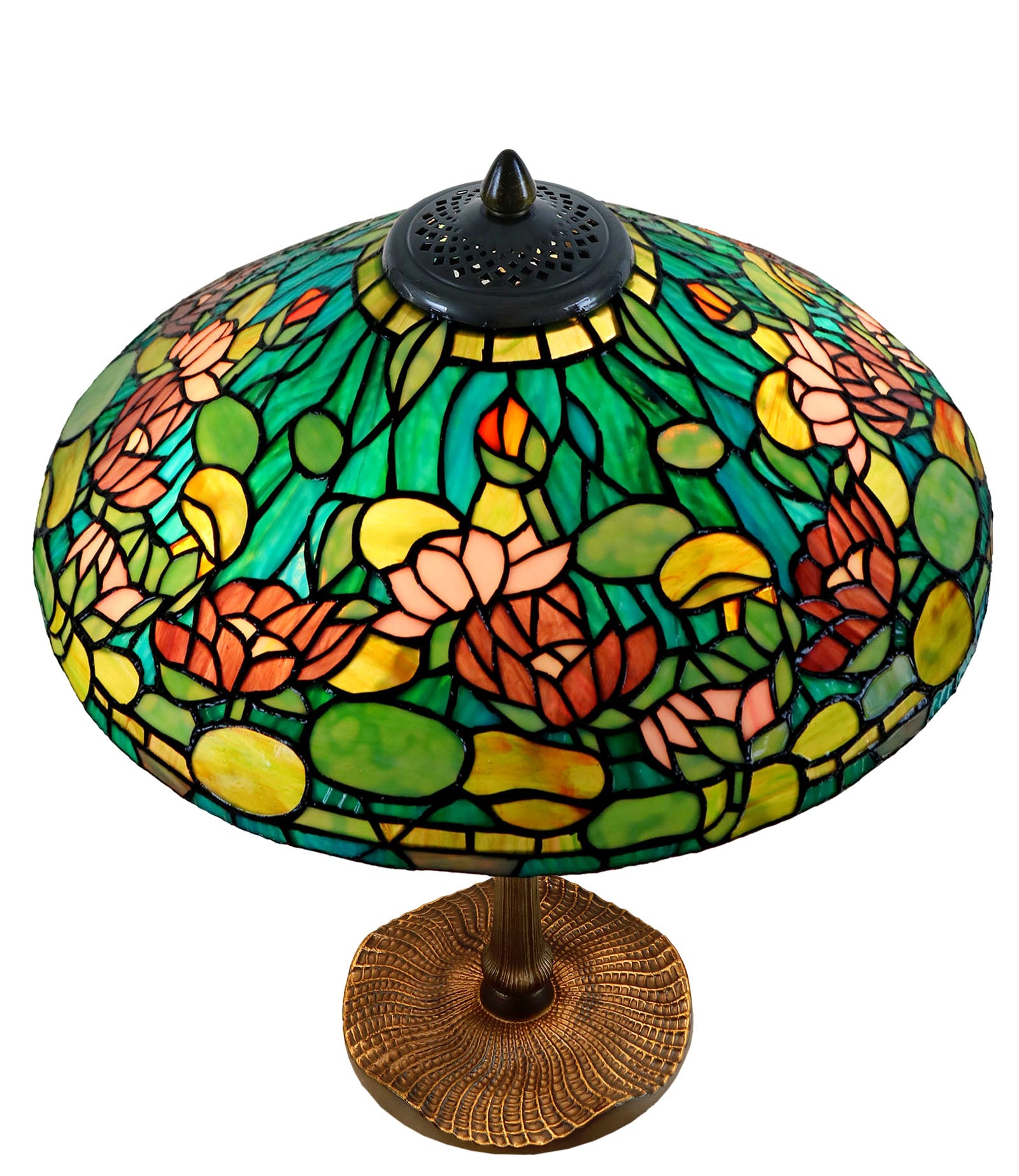 Legend Collection@ Large 16" Pond Lily Stained Glass Tiffany Table Lamp Legend Collection@ Large 16" Pond Lily Stained Glass Tiffany Table Lamp