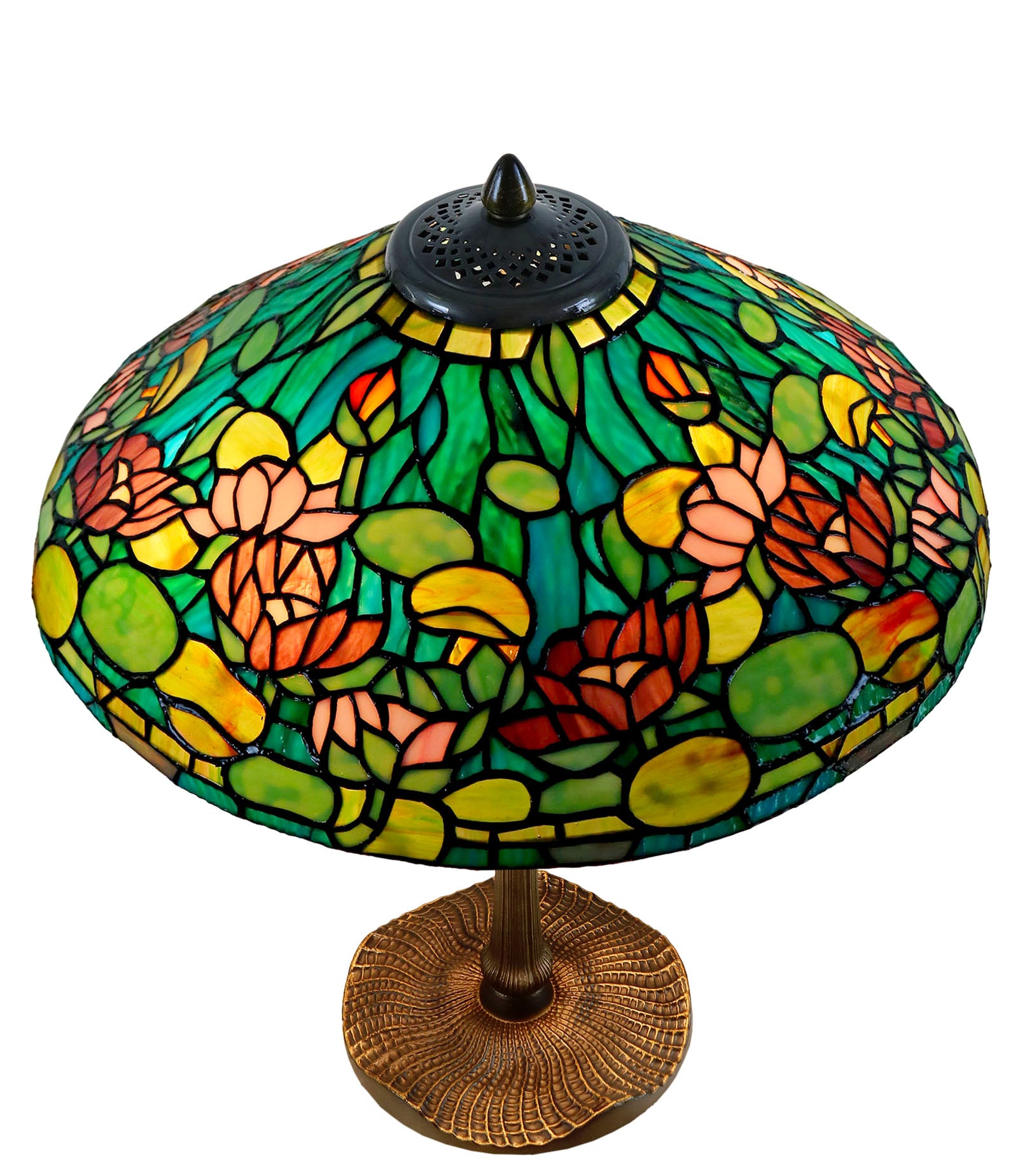 Legend Collection@ Large 16" Pond Lily Stained Glass Tiffany Table Lamp Legend Collection@ Large 16" Pond Lily Stained Glass Tiffany Table Lamp