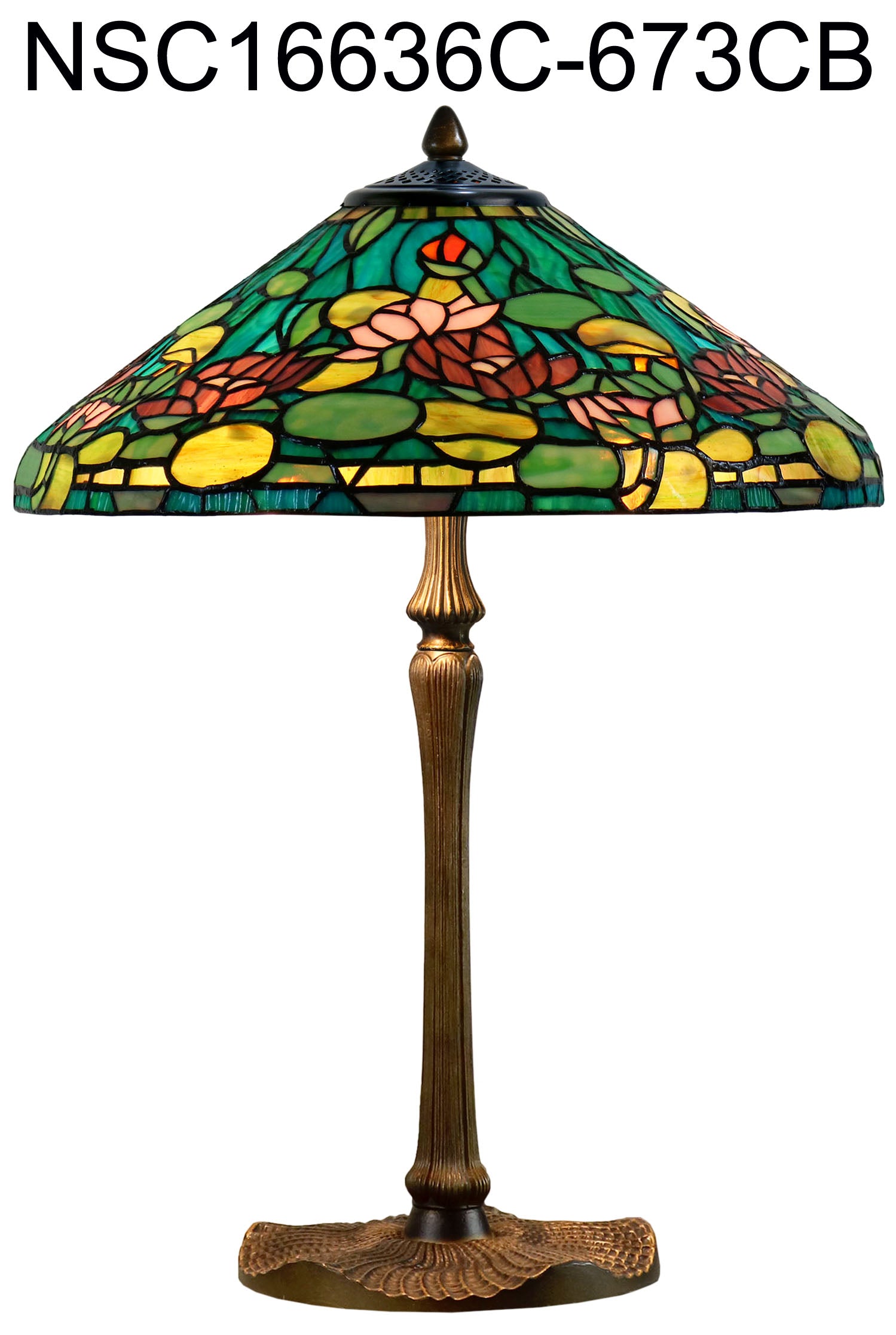 Legend Collection@ Large 16" Pond Lily Stained Glass Tiffany Table Lamp Legend Collection@ Large 16" Pond Lily Stained Glass Tiffany Table Lamp