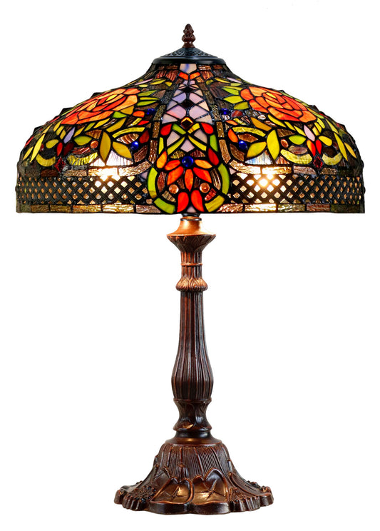 Timeless Collection@ Huge 18 inches Rose  Style Tiffany Table Lamp