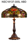 Timeless Collection@ Huge 18 inches Rose  Style Tiffany Table Lamp Timeless Collection@ Huge 18 inches Rose  Style Tiffany Table Lamp