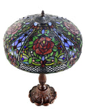 Timeless Collection@ Huge 18 inches Rose  Style Tiffany Table Lamp Timeless Collection@ Huge 18 inches Rose  Style Tiffany Table Lamp