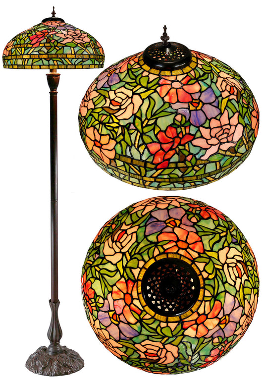 18" Large Peony Tiffany Floor Lamp