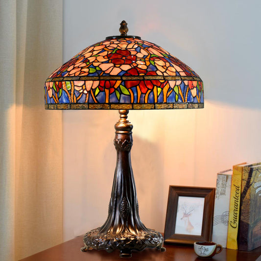 Timeless Collection@ Huge 18 inches Oriental Poppy Style Tiffany Table Lamp