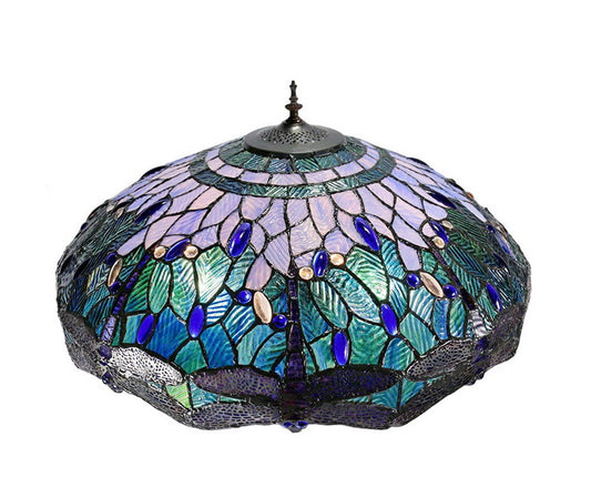 Huge 20" Blue Dragonfly Tiffany Floor Lamp