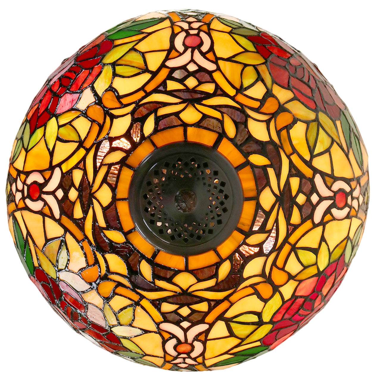 Large 16" Camellia Style Stained Glass Cafe Tiffany Hanging Light Large 16" Camellia Style Stained Glass Cafe Tiffany Hanging Light