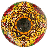 Large 16" Camellia Style Stained Glass Cafe Tiffany Hanging Light Large 16" Camellia Style Stained Glass Cafe Tiffany Hanging Light