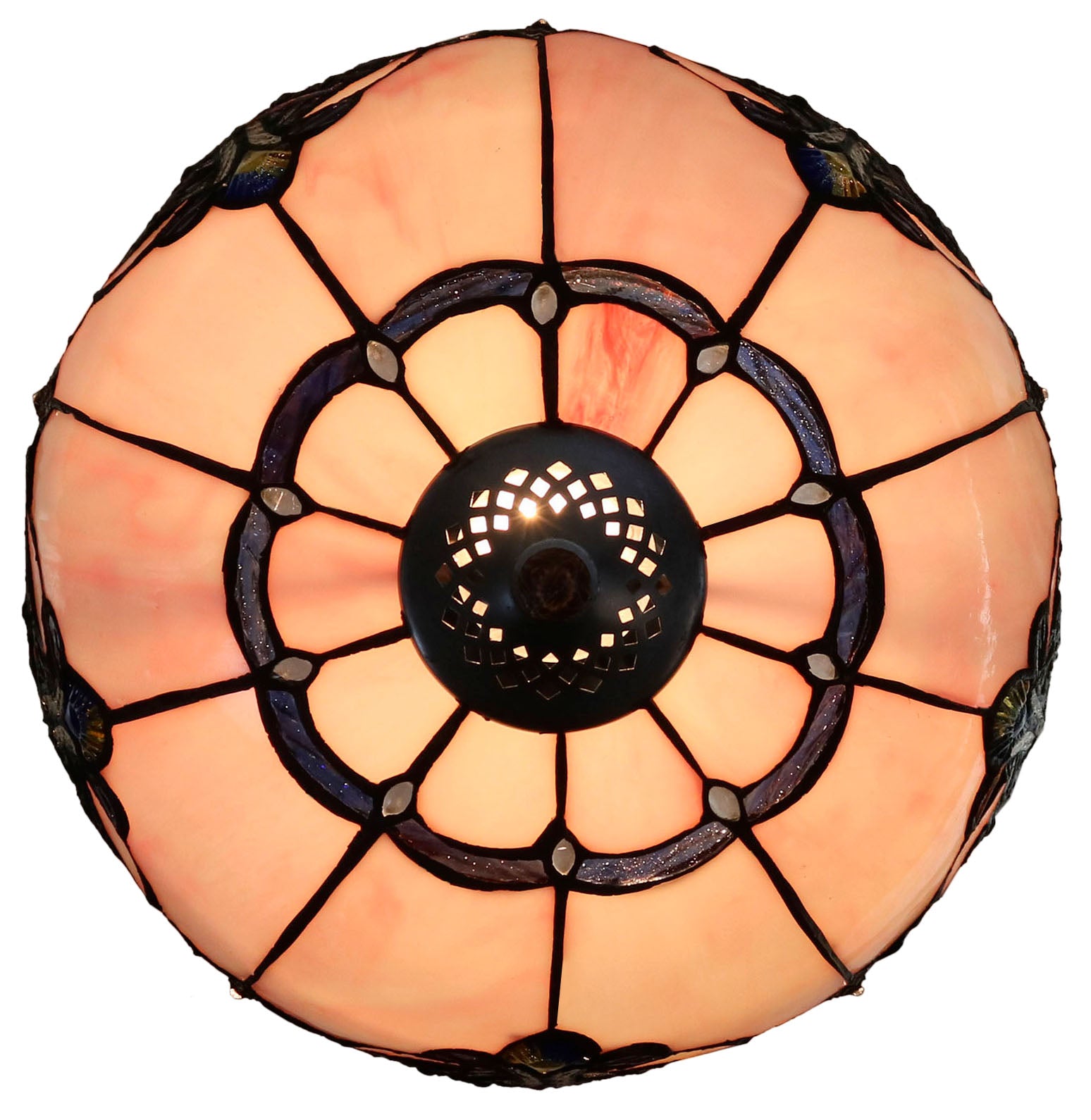 Flowing Color@12" Pink Baroque Style Stained Glass Tiffany Pendant Light Flowing Color@12" Pink Baroque Style Stained Glass Tiffany Pendant Light