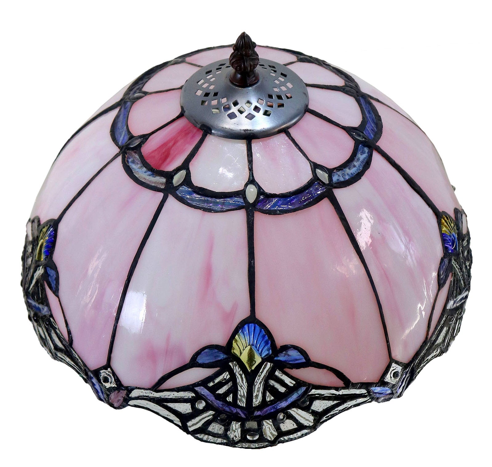 Flowing Color@12" Pink Baroque Style Stained Glass Tiffany Pendant Light Flowing Color@12" Pink Baroque Style Stained Glass Tiffany Pendant Light