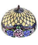 12"  Jeweled Rose Style Stained Glass Tiffany Pendant Light 12"  Jeweled Rose Style Stained Glass Tiffany Pendant Light