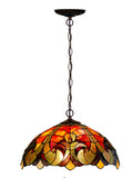 Flowing Color@16" Amor Red Orange Tiffany Pendant Light