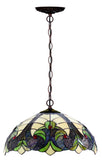 16" Amor Green Brown Tiffany Pendant Light